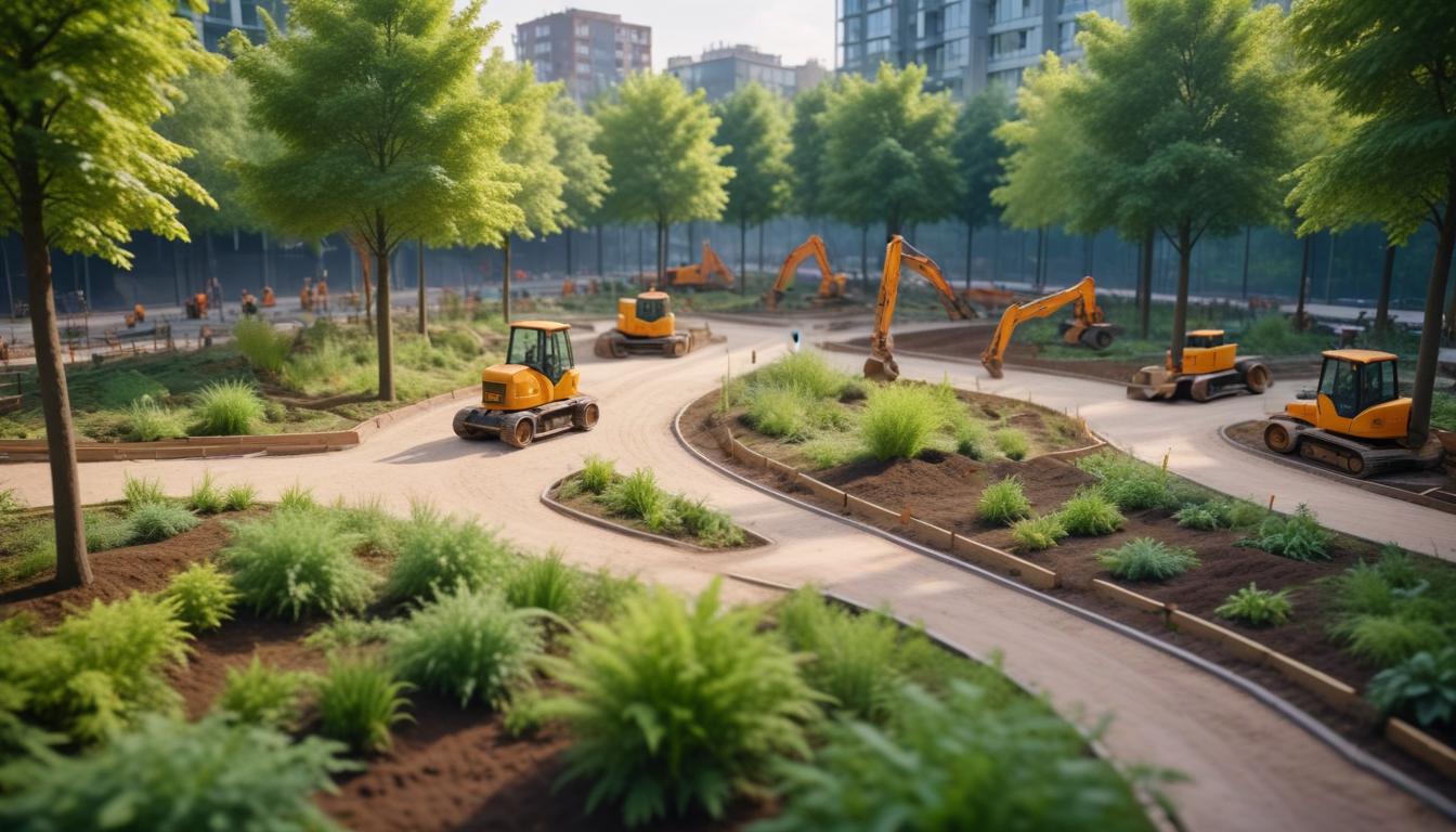 Düzce'de Yeni Park ve Yol İnşaatları